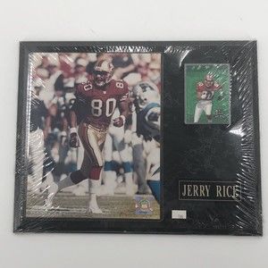 Jerry Rice #80 Photo Plaque NFL Wall Hanging 1997 Playoff First & Ten Card 12x15